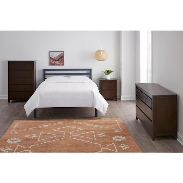 StyleWell Grandon Midnight Blue Metal King Platform Bed with Slats (76 in W. X 14 in H.)
