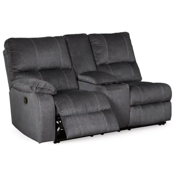 Urbino Charcoal Left Arm Double Reclining Loveseat W/console