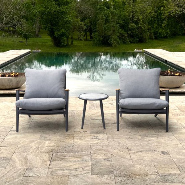 Palomar 3pc Outdoor Chat Set - Graphite