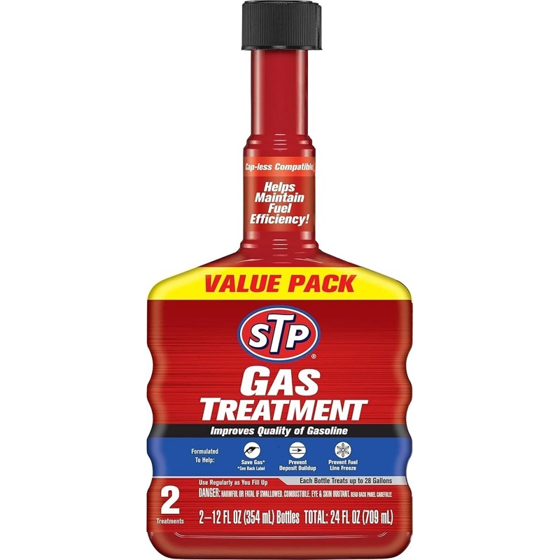 STP Gas Treatment Fuel System Cleaner 12oz x 2 (24oz Total) | Prevents Deposits
