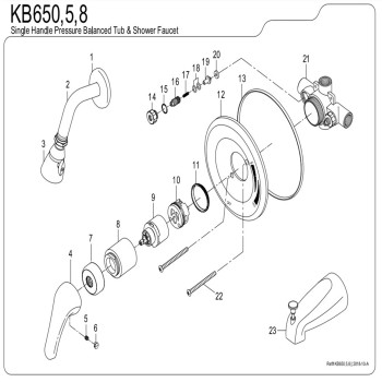 Kingston Brass KBF650 Chatham Single Lever Handle Tub-Shower Faucet Matte Black
