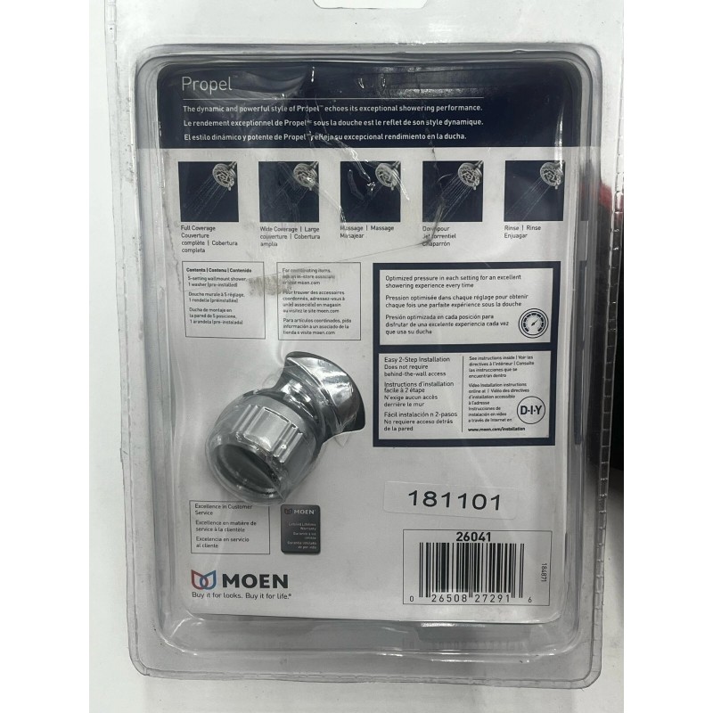 Moen Propel 5-Spray 4.5 in. Fixed Showerhead in Spot Resist Brushed Nickel