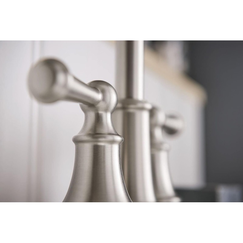 Moen Brecklyn Spot Resist Brushed Nickel Two Handle Centerset Lavatory Faucet, 3-Hole Bathroom Sink Faucet