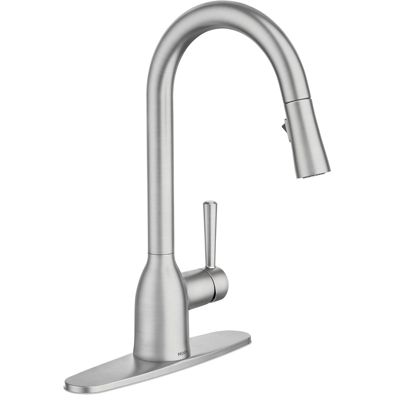Moen Adler Spot Resist Stainless One-Handle High Arc Pulldown Kitchen Faucet with Power Clean