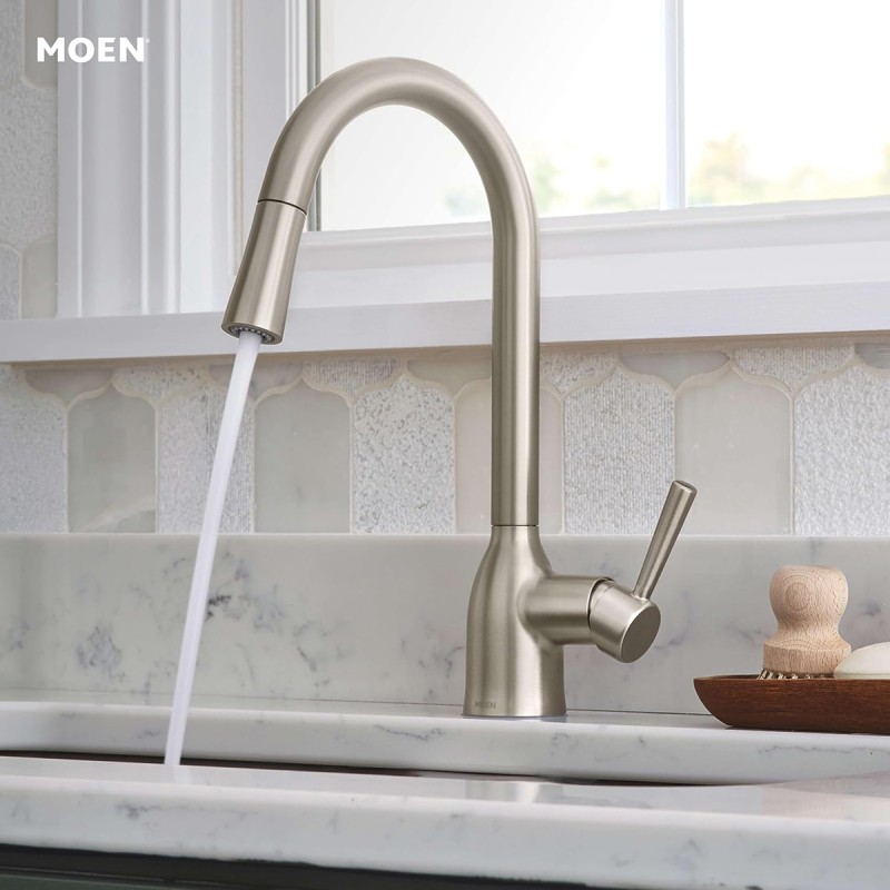 Moen Adler Spot Resist Stainless One-Handle High Arc Pulldown Kitchen Faucet with Power Clean