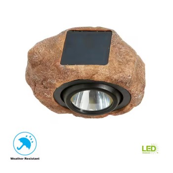 Hampton Bay 1-Light Integrated LED 3000K 30 Lumens Outdoor Solar Rock Spot Light