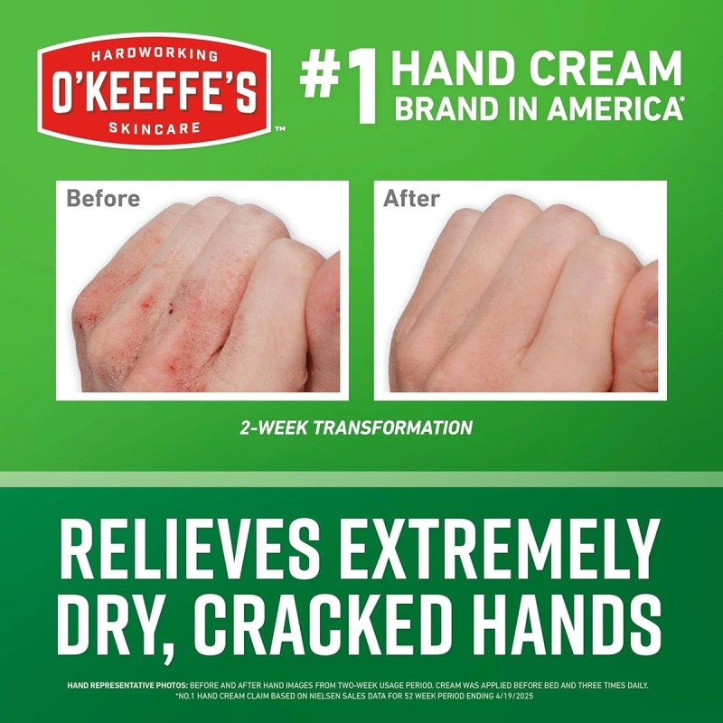 O'Keeffe's Working Hands Hand Cream, Relieves and Repairs Extremely Dry Hands