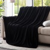 Bertte Throw Blanket, 330 GSM Super Soft Lightweight Luxury Fleece Blankets for Couch Sofa Bed Ultra Luxurious Warm and Cozy for All Seasons, 50"x 60", Black