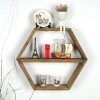 Hexagon Wall Shelves – Handmade Wood Floating Storage Farmhouse Wall Decor