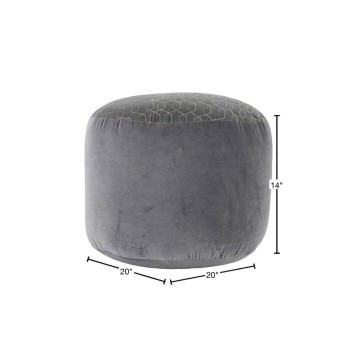 Natalie Gray Velvet Pouf by Decor Therapy
