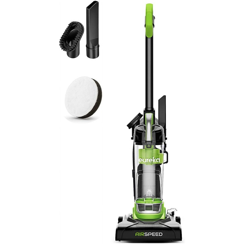 Eureka Bagless Upright Vacuum, Airspeed, Ultra Lightweight & Compact Design, with Crevice Tool, Dusting Brush and Large Dustcup, NEU100, Green & Black