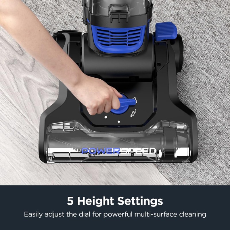 Eureka Lightweight Powerful Upright Vacuum Cleaner for Carpet and Hard Floor, PowerSpeed, New Model,Blue,black