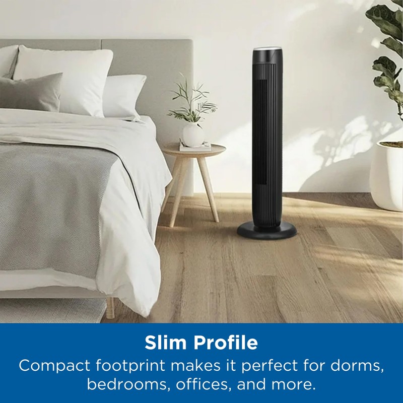 Mainstays 36" Tall 3-Speed Oscillating Tower Fan, Black