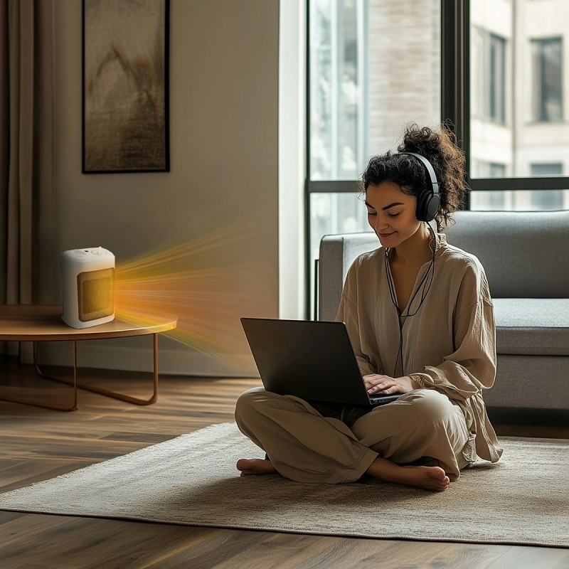 Mainstays 1500W Ceramic Fan-Forced Electric Space Heater, White