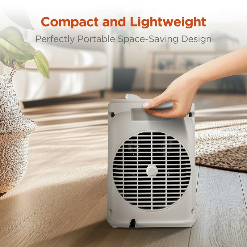 Mainstays 1500W Ceramic Fan-Forced Electric Space Heater, White