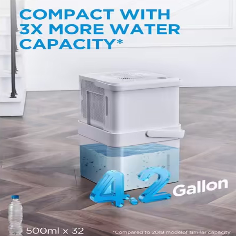 Midea 50 pt. Smart Cube Dehumidifier with Pump up to 4500 sq. ft., 3X More Water Capacity, Wi-Fi Enabled in White