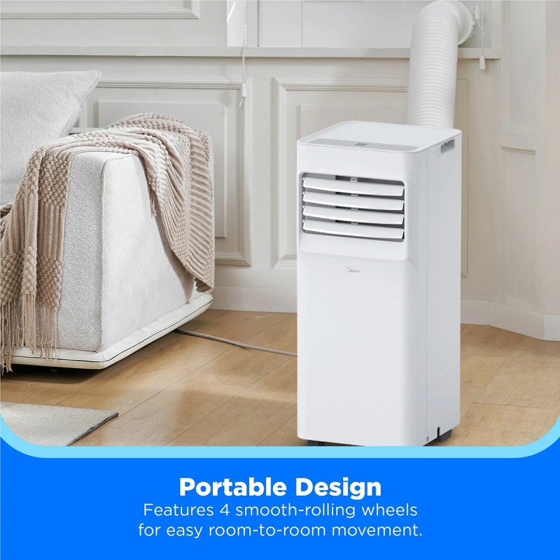 Midea 5,000 BTU Portable Air Conditioner, Cools up to 150 Sq. Ft., White