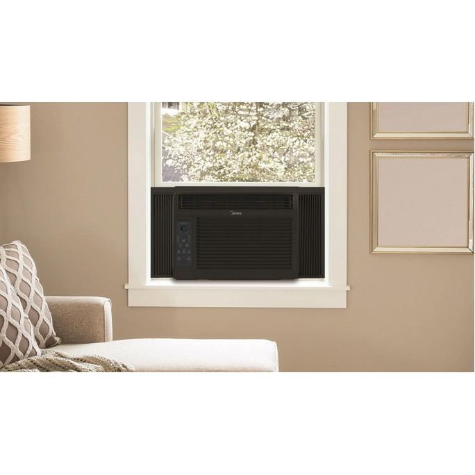 Midea 5,000 BTU Window Air Conditioner, Cools Up To 150 Sq Ft, 3 Cooling Modes, Comfortsense Remote, Black
