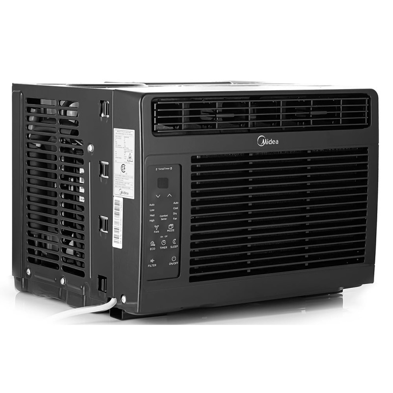 Midea 5,000 BTU Window Air Conditioner, Cools Up To 150 Sq Ft, 3 Cooling Modes, Comfortsense Remote, Black