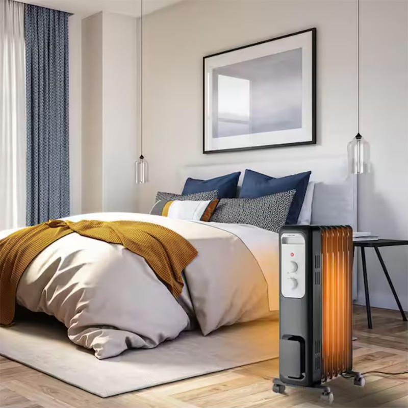 Pelonis 1,500-Watt Oil-Filled Radiant Electric Space Heater with Thermostat