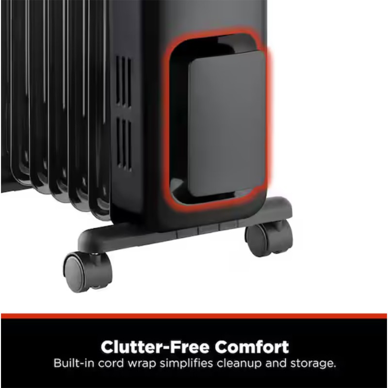 Pelonis 1,500-Watt Oil-Filled Radiant Electric Space Heater with Thermostat