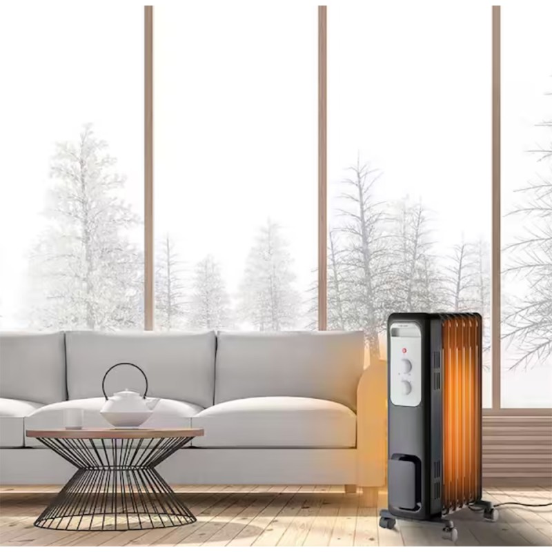 Pelonis 1,500-Watt Oil-Filled Radiant Electric Space Heater with Thermostat