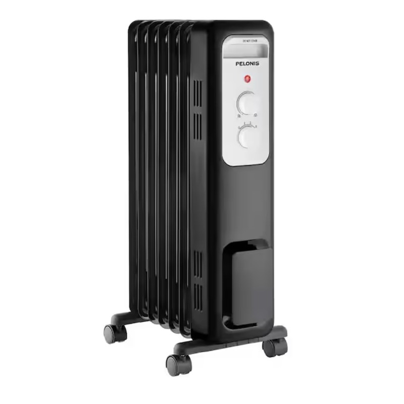 Pelonis 1,500-Watt Oil-Filled Radiant Electric Space Heater with Thermostat