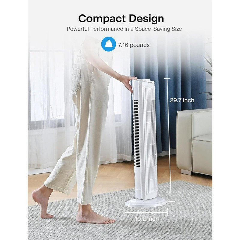 Pelonis 30" 3-Speed Timer and Carry Handle Oscillating Tower Fan