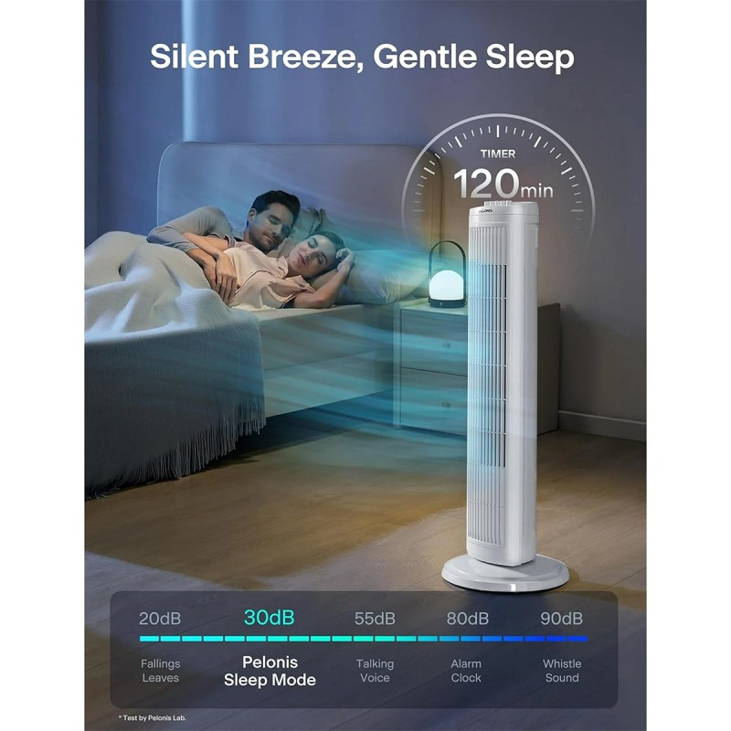 Pelonis 30" 3-Speed Timer and Carry Handle Oscillating Tower Fan