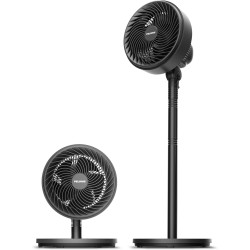PELONIS 7-Inch Pedestal Air Circulator, Oscillation Fan, 3 Speeds, Adjustable Height (Tabletop/Standing Fan), 75°+90° Oscillation, 5-Blade Quiet Pedestal Fan for Bedroom, Office, Home