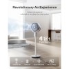 Pelonis Pedestal Fan, Air Circulator, Ultra OmniFlow (135°+90°Auto Oscillation), Quiet Floor Fan with 3 Speeds, Remote, 7H Timer, Memory Function, Adjustable Height, Standing Fan for Bedroom