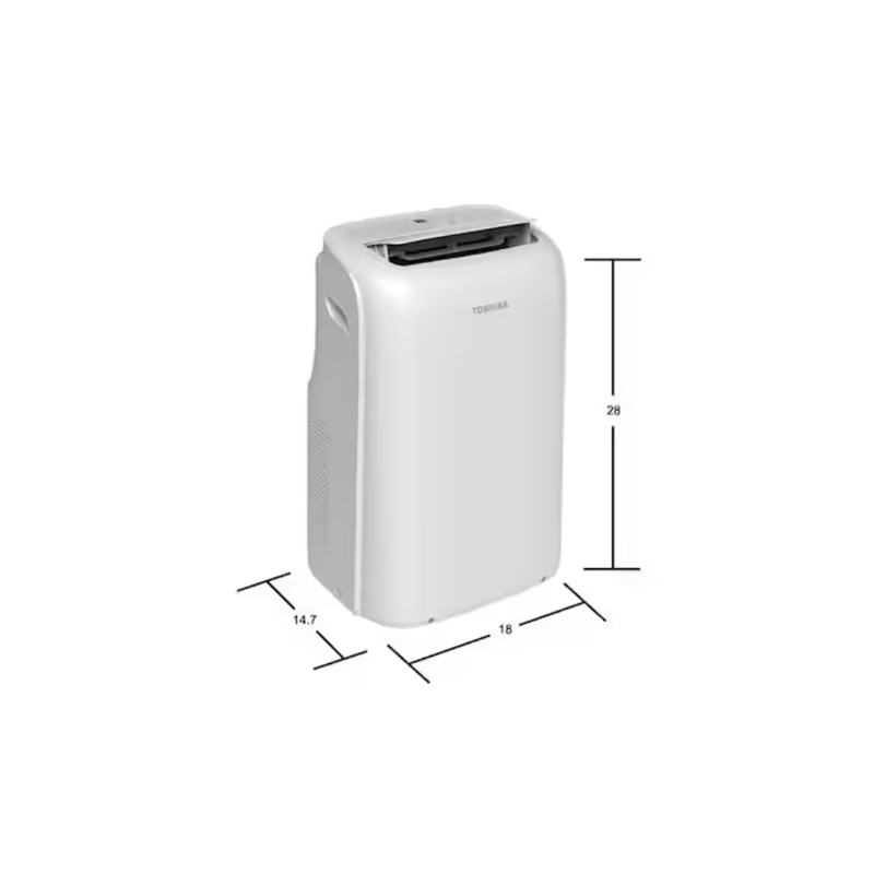 Toshiba 8,000 (DOE) BTU Portable Air Conditioner Cools 350 Sq. Ft. with Dehumidifier and Remote in White