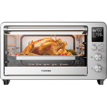 TOSHIBA ChefFry Air Fryer Toaster Oven Combo, 26.4 QT Large Capacity, 12-in-1 Countertop Toaster Oven, Stainless Steel