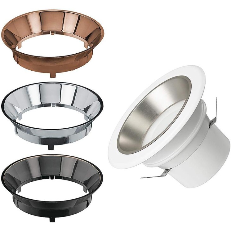 Commercial Electric 4 in. Integrated LED Color Selectable Recessed Downlight Trim Dimmable Ceiling Light w/4 Color Baffle Selections