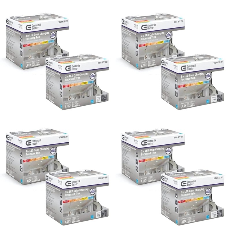 3" Integrated LED Canless Recessed Light w Brushed Nickel Trim - Bulk