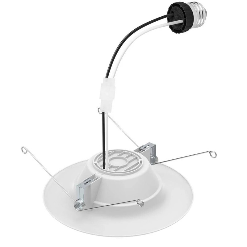 Eco-Smart 6" LED Canless Recessed Light Trim Daylight Dimmable White New/Remodel 4-Pack