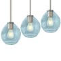 Blue Bubble Glass Globe Pendant Lamp Shades, 7.16 in., 2.25 in. Lip Fitter, Set of 3