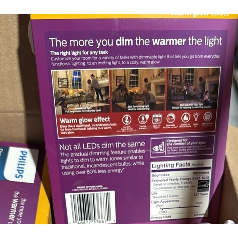 Philips 40 W Equivalent 300 Lumen B11 Soft White Dimmable LED Bulb - 3 Pack