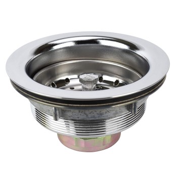 Keeney K5435 Brass Sink Strainer with Fixed Post Basket, Polished Chrome