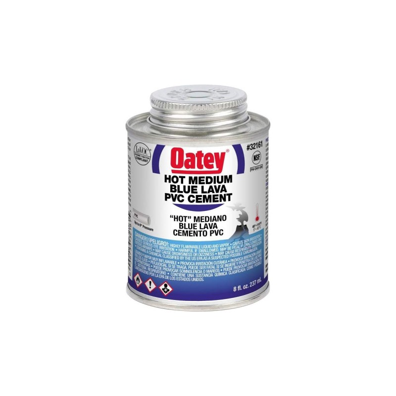 Oatey 32160, 8 OZ. PVC Blue Lava HOT Medium Bodied Cement-UP to 6" Diameter