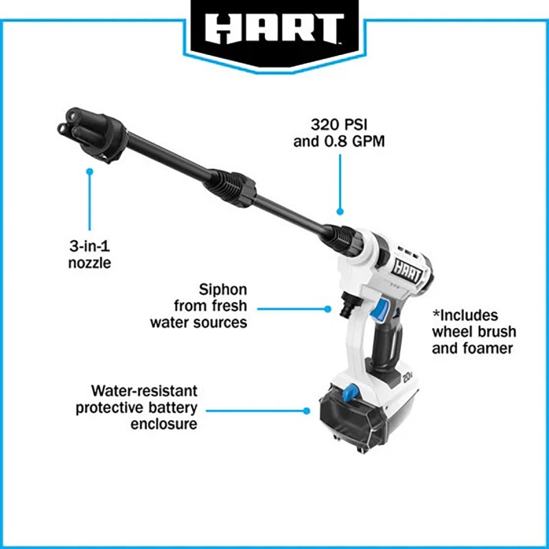 Hart 20V Pressurized Vehicle Cleaner (Battery Not Included)