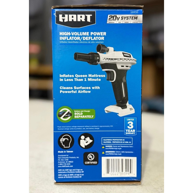 HART 20V High Volume Inflator/Deflator -HPIF33 (Tool-Only)