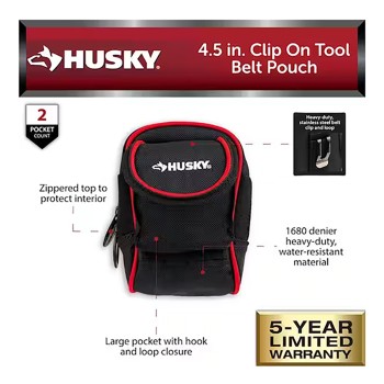 Husky 4.5 in. Clip On Tool Belt Pouch
