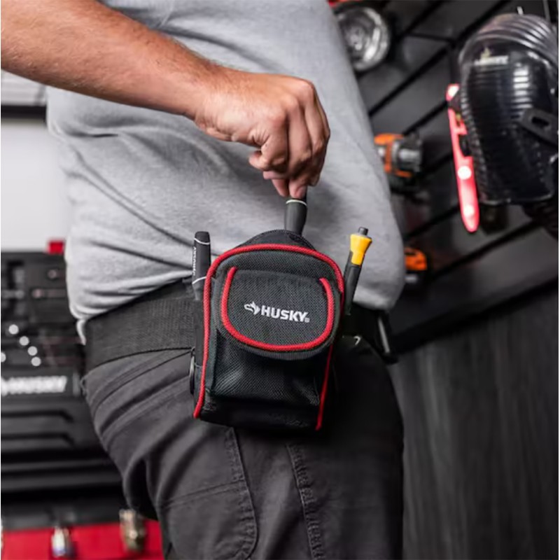 Husky 4.5 in. Clip On Tool Belt Pouch